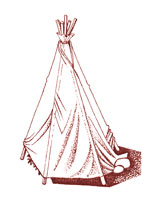 Каркас в виде шалаша, обтянутого мешковиной
