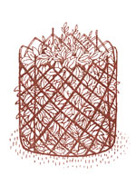 Каркас из проволочной сетки, с заполнением свободного пространства сухой листвой